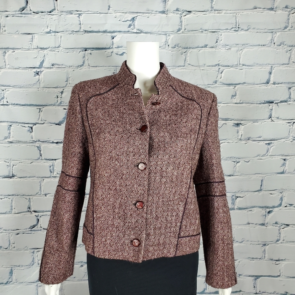 Carolina Herrera Purple Tweed Jacket